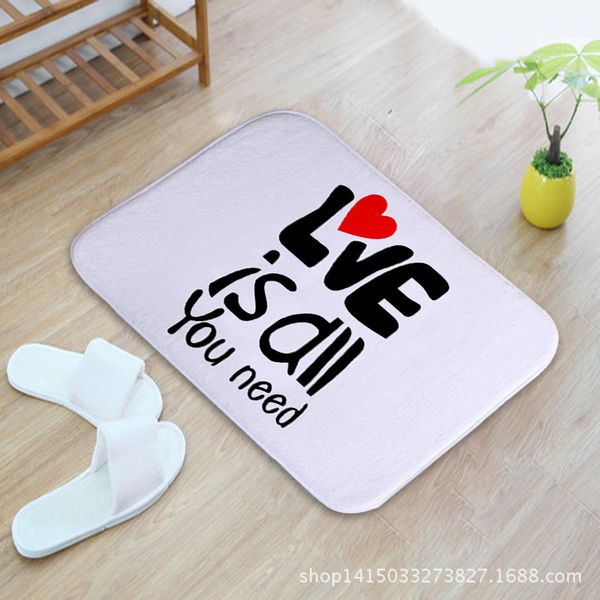 

black love letter pattern home furnishing bedroom in front of the door non-slip land pad carpet mixed batch