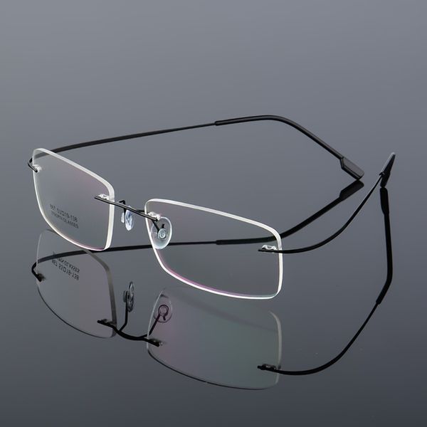

ultralight titanium alloy hyperelastic rimless optical glasses frames eyewear spectacle frame oculos de grau, Silver