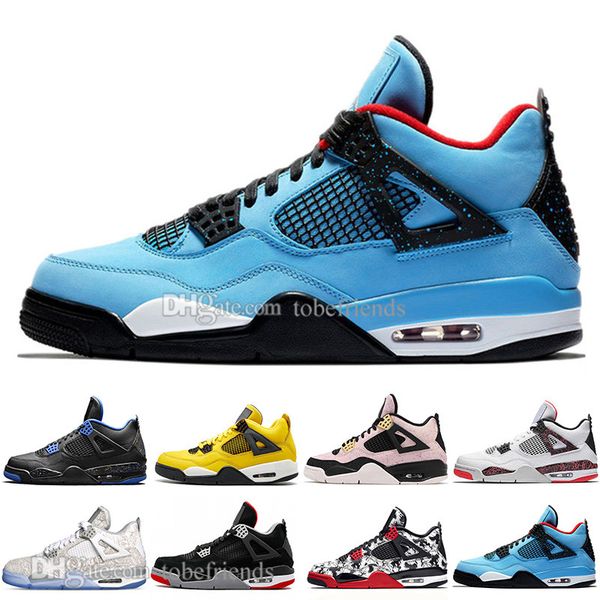 

sale 2019 bred 4 4s what the cactus jack laser wings mens basketball shoes denim blue eminem pale citron men sports designer sneakers