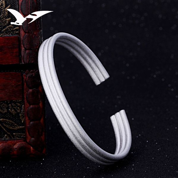 

pure silver bracelet ethnic style retro frosted matte silver bangles ladies hand ornaments, Golden;silver