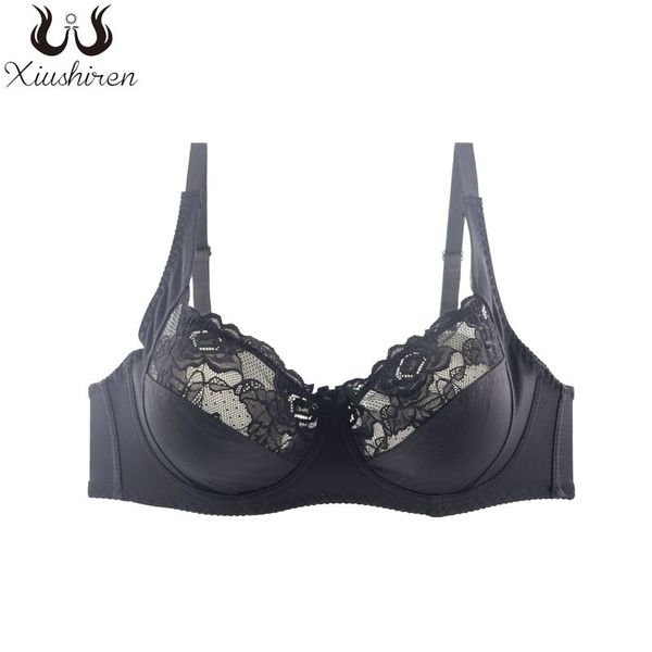 

xiushiren ladies secret bras for women lace bralette underwire plus size female unpadded floral intimates for big breast bh, Red;black