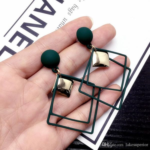 

женщины квадрат роскошные серьги новая геометрия серьги стержня для подарков партии моды ювелирных аксессуаров с быстрой перевозкой груза, Silver