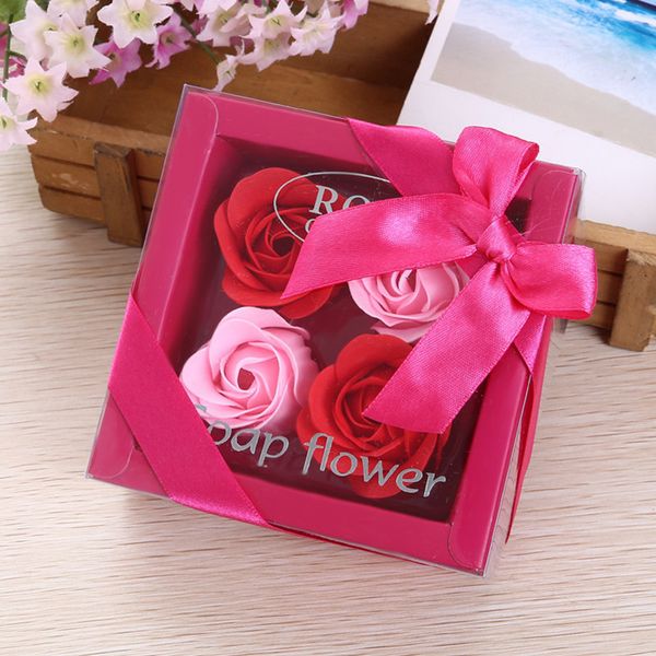 

4pc valentine day cented bath petal ro e flower oap wedding gift for gue t bride maid pre ent party ouvenir