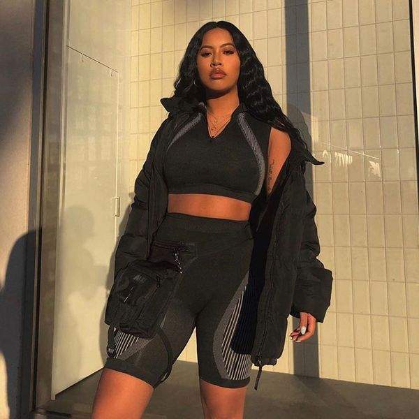 

gxqil 2020 summer gym set women sportswear dry fit fitness suit yoga set print new gym clothing workout sport wear kit black, White;red