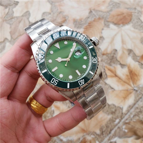 

brand ceramic bezel mens watches 40mm stainless steel mechanical automatic movement luxury watch sapphire self-wind men wristwatches for man, Slivery;brown