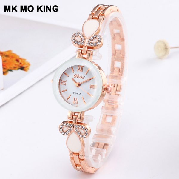 

2019 new brand bracelet watches women luxury crystal dress wristwatches clock women's fashion casual quartz watch, Slivery;brown