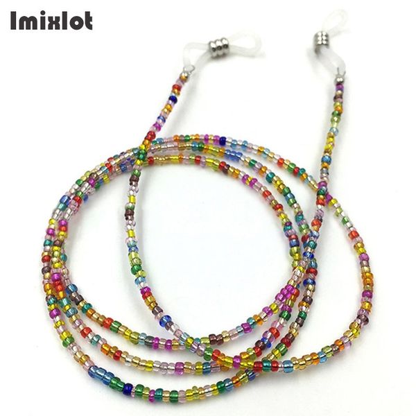 

imixlot womens colorful glass beads chain anti-slip sunglasses chains necklace reading glasses cord holder neck strap rope