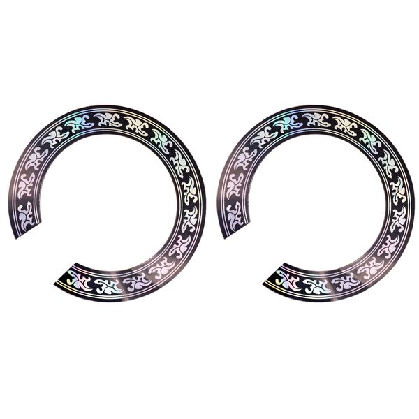 

2 x rigid plastic sticker decal for 38/39 inch acoustic guitar soundhole