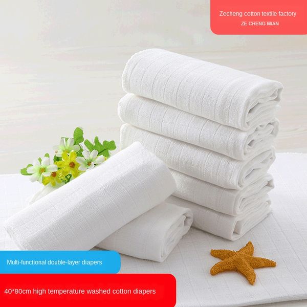 

pure cotton diaper white diaper multi-purpose infant double-layer gauze cotton multi-functional meson cloth non-diapers