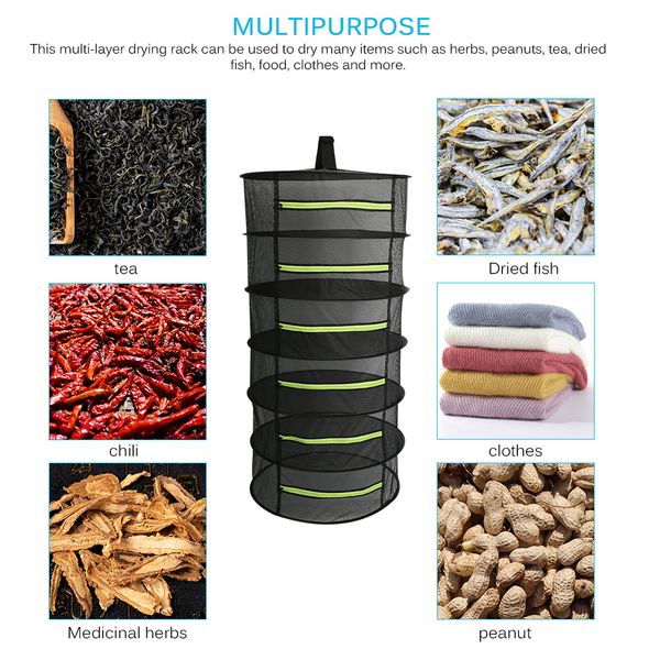 

for herbs flowers buds plants 8 layers hanging basket folding drying rack dry net opening shape dryer bag mesh with zipper