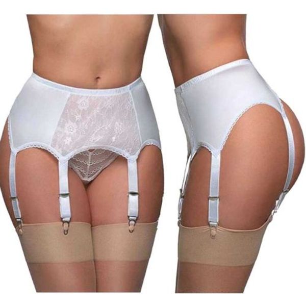

mesh garter belt with straps for stockings lingerie, Black;white