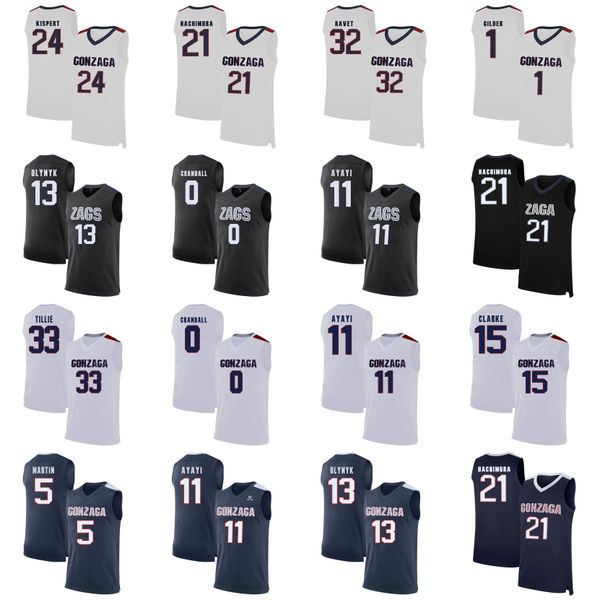

gonzaga bulldogs jerseys geno crandall jersey jack beach greg foster jr alex martin 2020 new mens basketball jerseys custom stitched, Black
