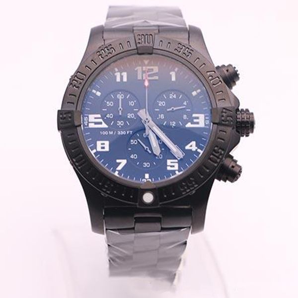 

часы мужские black dial полный черный часы мститель морской волк хроно кварцевые спортивные часы мужские платья часы, Slivery;brown