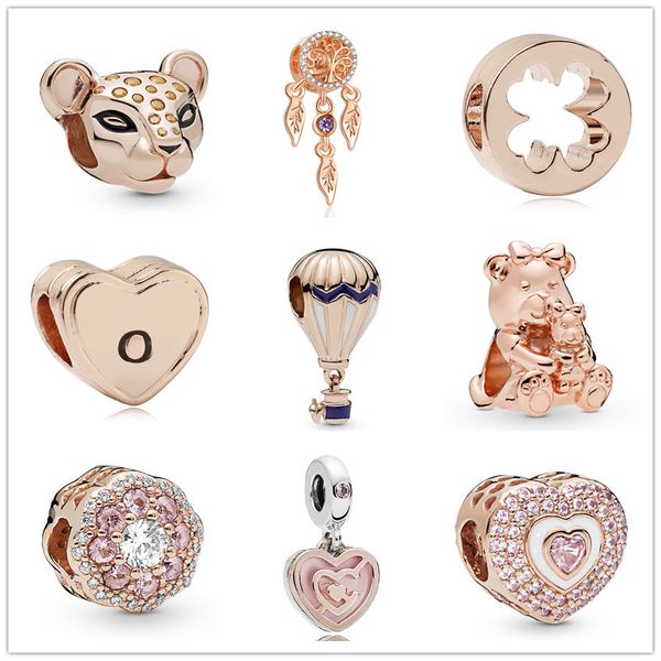 

новые MOQ 20pcs свободная перевозка груза розового золота игристое Lion Princess Charm Dreamcatcher ДОРА BEAR поделки шарик Fit Origianl Pandora браслет D048