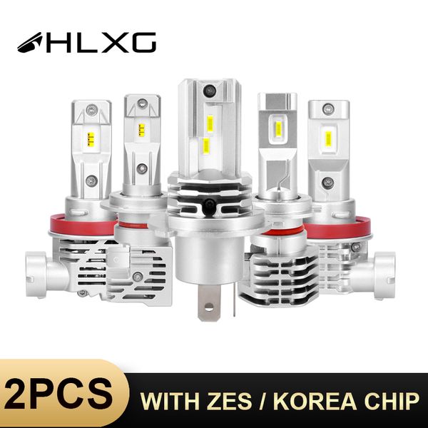 

hlxg with lumileds luxeon zes/korea csp chips h4 h7 led bulb 9005 hb3 led 9006 hb4 lamp car headlight h11 h8 h9 fog light 6000k