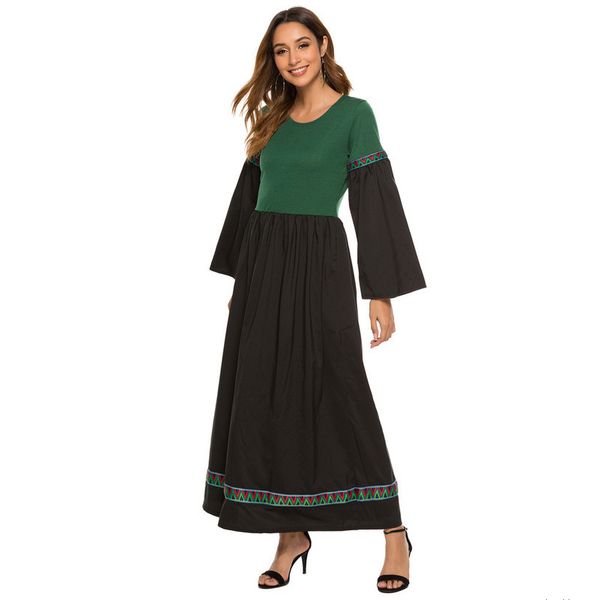 

женские дизайнерские длинные рукава шить dressh, Black;gray