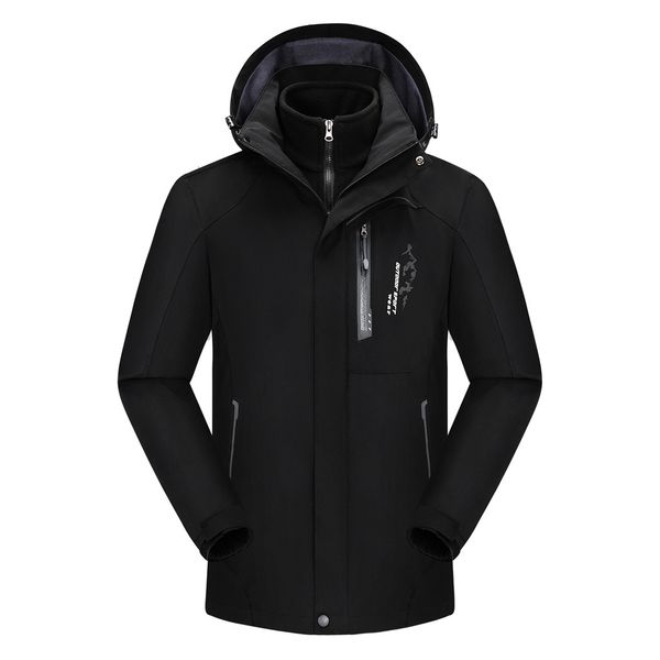 

fashion jacket mens jackets and coats fashion waterproof hoodie hat detachable breathable sport outdoor coat veste homme, Black;brown