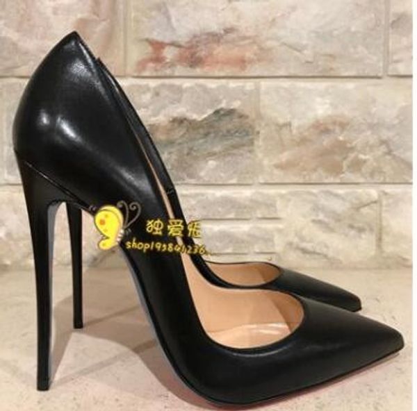 

fashion women shoes lady blue kid leather point toe high heels thin heel shoes boots pumps real p bride wedding shoes, Black
