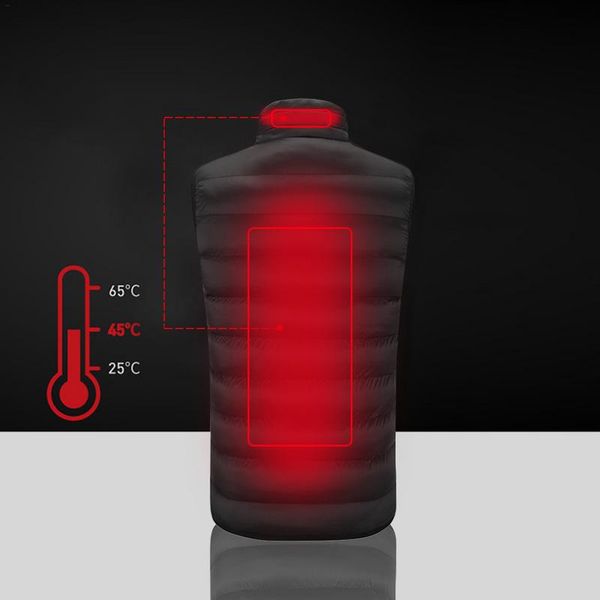

smart heating vest men usb rechargeable heated vest warm electric thickened heating clothes for winter skiing hiking, Gray;blue