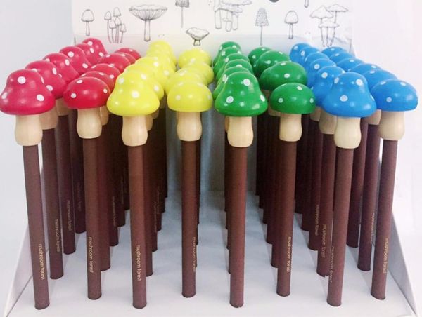 

new lovely mushroom style gel pen cartoon stationery prize kawaii stydent pen office write sign black neutral 48pc/lot
