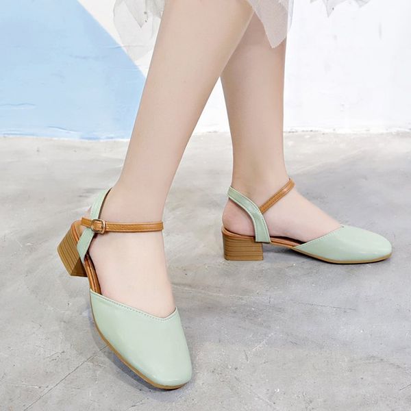 

beige heeled sandals 2020 summer mary jane comfort shoes for women buckle strap all-match women's heels espadrilles platform, Black