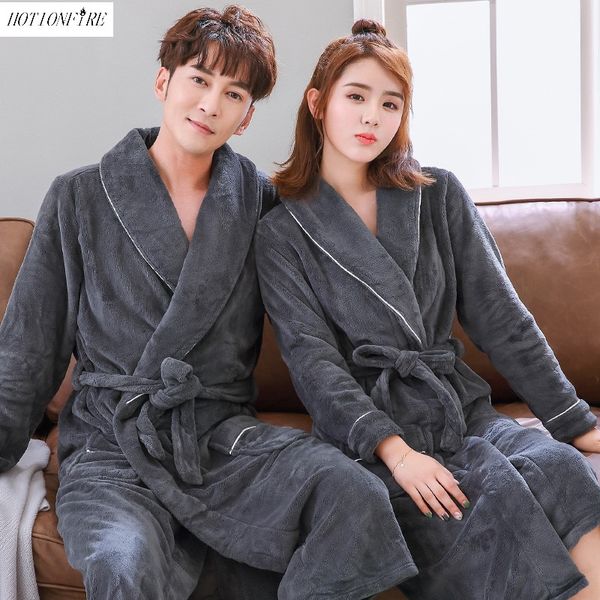 

women men bathrobes winter autumn spring sleepwear l spa soft nightgown kimono knee-length slim and slim sweethearts outfit, Black;red