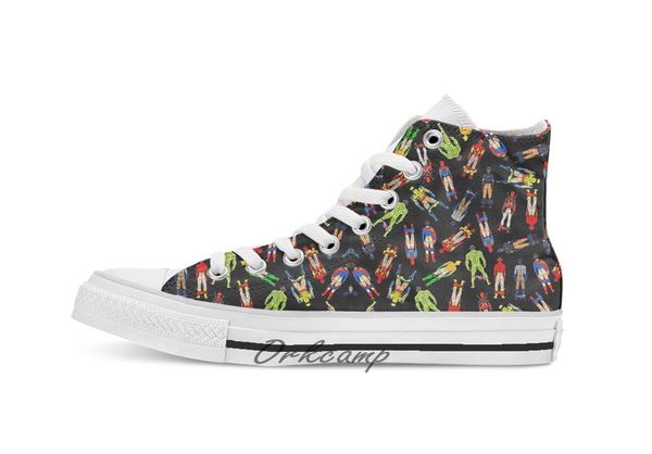 

superhero butts custom casual high lace-up canvas shoes sneakers drop shipping