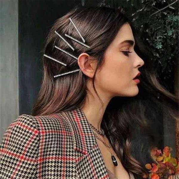 

одностроковые клипы кристалл rhinestone волос корея стиль мода женщин заколки для волос заколки девушки для укладки волос аксессуары, Black;brown