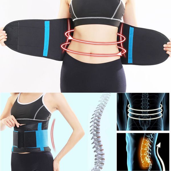 

adjustable elstiac waist support belt lumbar support belt fitness waistband for women and men exercise belly body beauty waist, Black;gray