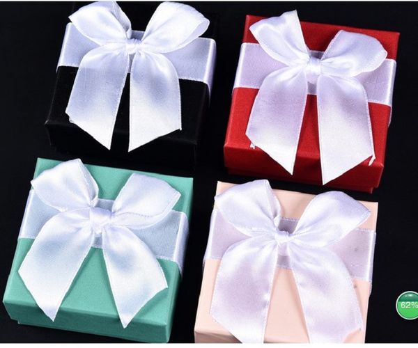 

2020 jewelry box high grade necklace ring box ribbon bow pendant box packaging pink
