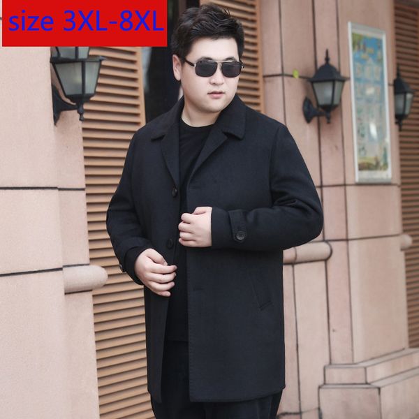 

new arrival overcoat suit woolen coat winter white duck down thick long down jackets mens large plus size 3xl-8xl, Black