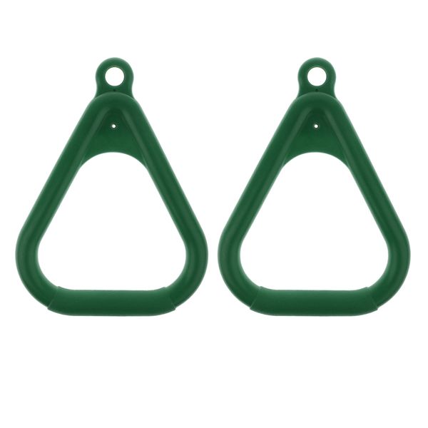 

2pcs plastic trapeze rings replacement for kids swingset, playset, gym jungle, gymnastics equipment - dark green
