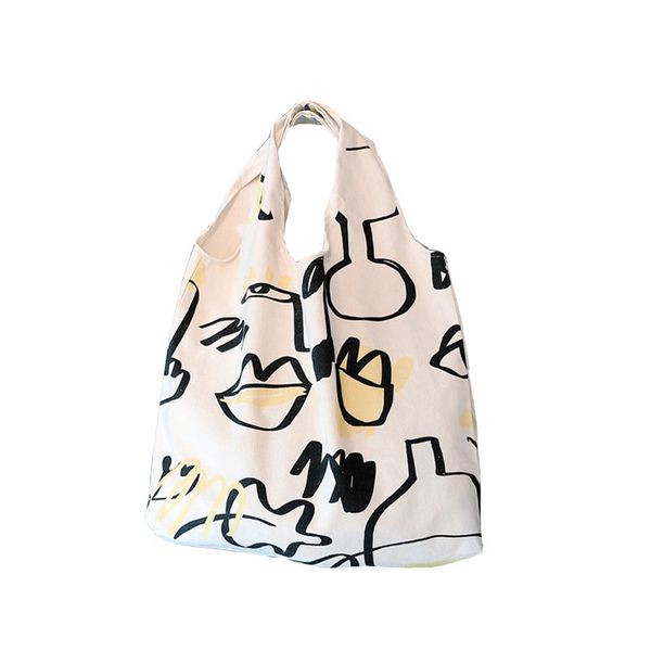 

women casual package graffiti grey cloth canvas bag handbags japanese literary shoulder bags casual shopping tote girls handbag