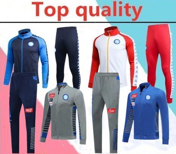 

2019 2020 napoli tracksuit hamsik insigne callejon zielinski 19 20 ssc naples long zipper jacket set tracksuit 2018-2019 soccer tracksuit, Black