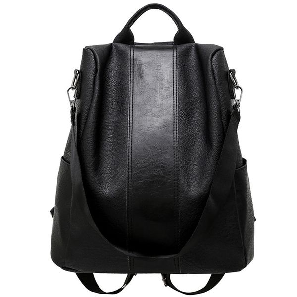 

fashion backpack classic delicate women retro backpack student leather school solid color travel shoulder bag