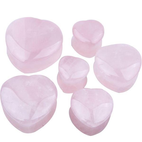 

selling beautiful purple heart stone ear plug fashion expander extension tunnels piercing piercing body jewelry 6mm-25mm, Slivery;golden