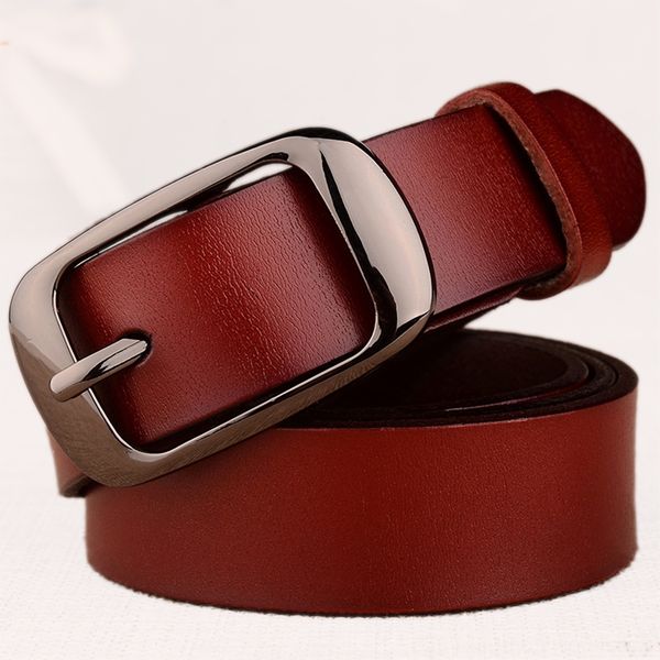 

womens fashion brand strap genuine leather belts belts & accessories women belt alloy pin buckles vintage belts for womens jeans high qualit, Black;brown