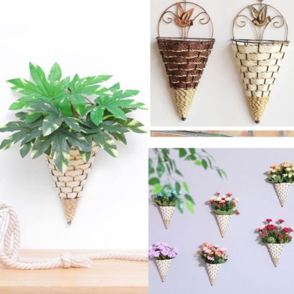 

conical wicker wall decoration decorative flower basket (excluding green plants