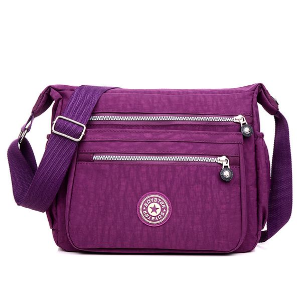 

fashion women solid zipper waterproof nylon versatile shoulder bag girls messenger crossbody bag bolsa feminina dropshipping