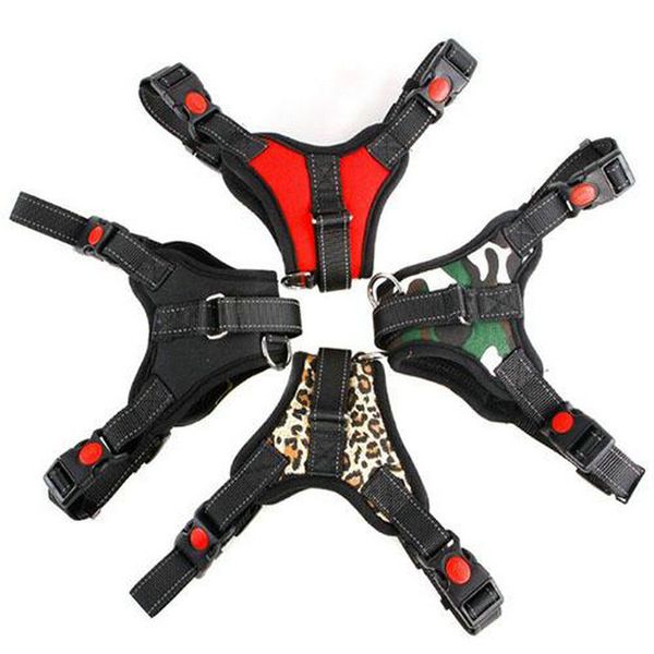 

pop big dog soft adjustable harness pet large dog walk out harness vest collar hand strap for small medium large dogs