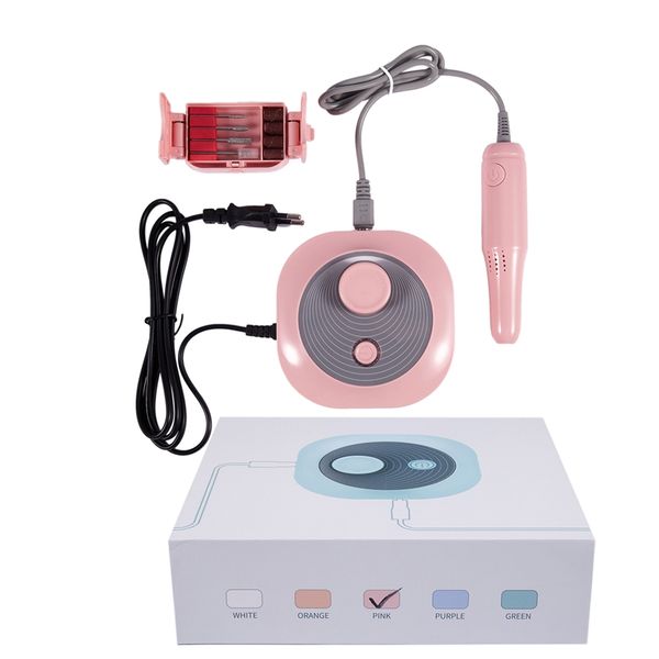

portable nail drill machine electric nail file for acrylic rpm25000 with 4x grinding heads, Silver;gold