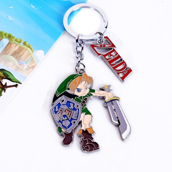 

alloy keychain pandent car key chain game key ring holder fashion chaveiro jewelry souvenir cosplay toy, Silver