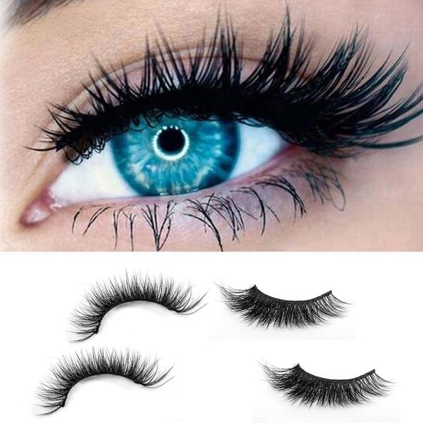 

women beauty fiber handmade eyelashes natural long cross black fake eye lashes magnetic eyelashes natural hair maquiagem #05
