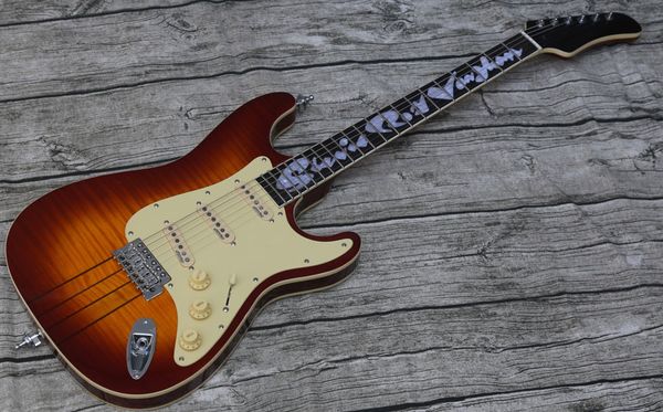 

quality electric guitar srv guitars solid flamed maple body