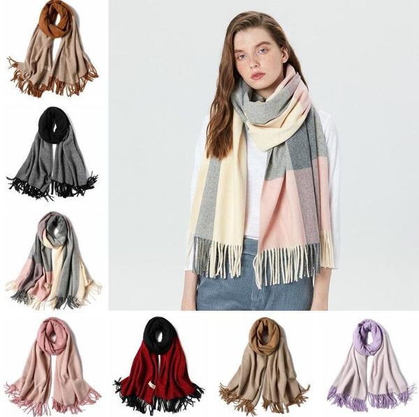 

мода женщина теплого длинный шарф lady winter шаль кашемир плед шарфы классической кисточка шарф a0068, Blue;gray