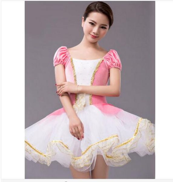 Neues klassisches Ballett-Tutu, professionelles Ballett-Tutu-Kleid-Kostüm für Erwachsene, Kinder, Mädchen, Tanz, Weiß, Rosa, Pfannkuchen