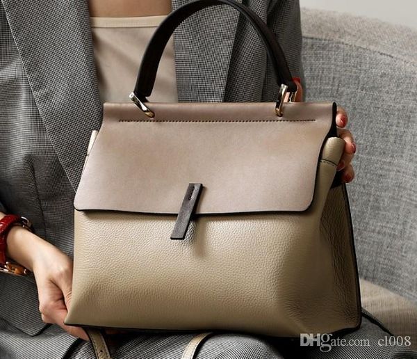 

designer handbag women fashion leather totes soft cowhide cover with zipper pocket back versatile crossbody