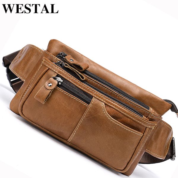 

westal fanny pack for men waists bag waist bag leather travel pouch packs hidden wallet passport money waist belt man