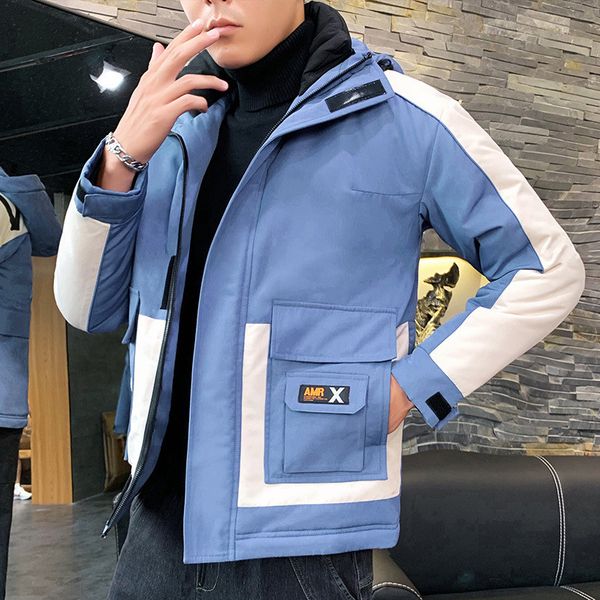 

winter jacket men mid-length thick parka 2019 new male outdoor sports hooded coat bomber jackets plus size 4xl, Black