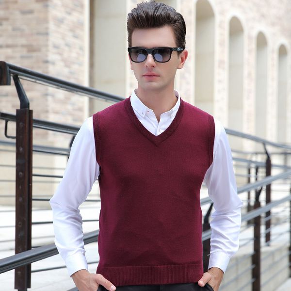 

men's vests arrival fashion autumn winter men thick youth casual computer knitted v-neck vest, sleeveless sweaters size m  xl 2xl 3xl, Black;white